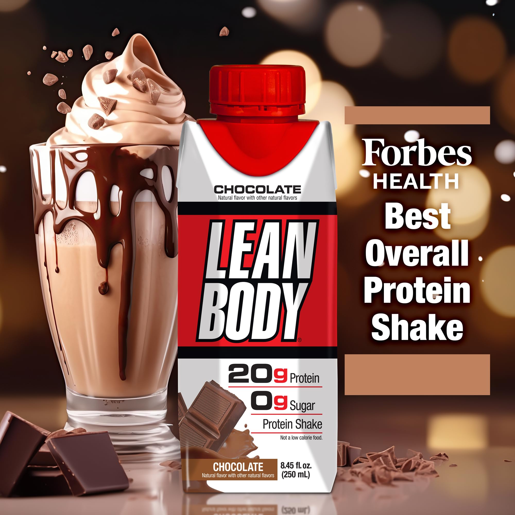 Labrada Lean Body Ready-to-Drink Chocolate Protein Shake, 40g Protein, Whey Blend, 0 Sugar, Gluten Free, 22 Vitamins & Minerals, LABRADA, 17 Fl Oz (Pack of 12)