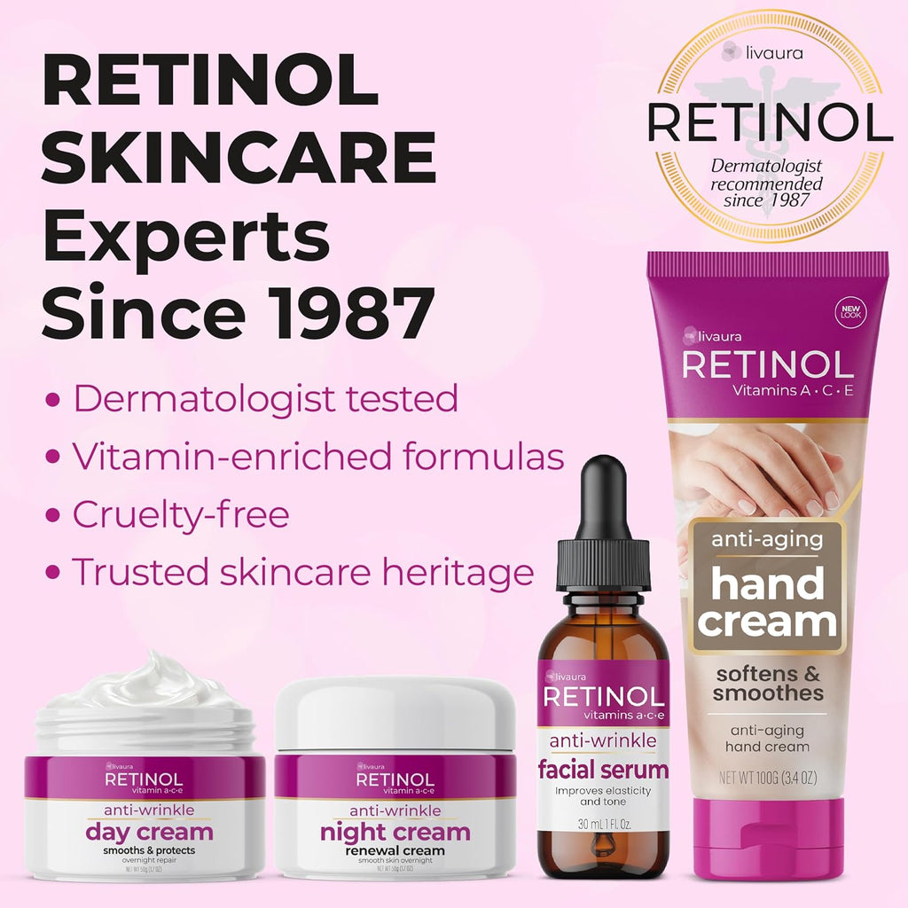 LIVAURA Retinol Under Eye Patches - Eye Masks for Dark Circles and Bags | Cooling collagen under-eye patches that de-puff, hydrate and smooth dark circles, bags and fine lines - anti-aging eye pads