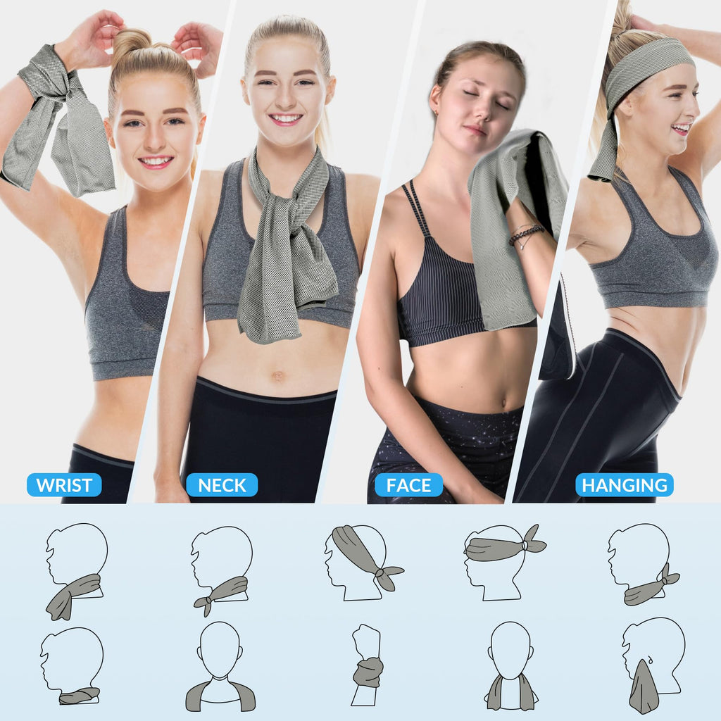 4 Pack Cooling Towels for Neck and Face(40"x12"), Cooling Neck Wraps, Ice Towel for Hot Weather, Soft Breathable Gym Towel, Cool Towel for Workout, Camping, Yoga, Sport, Running