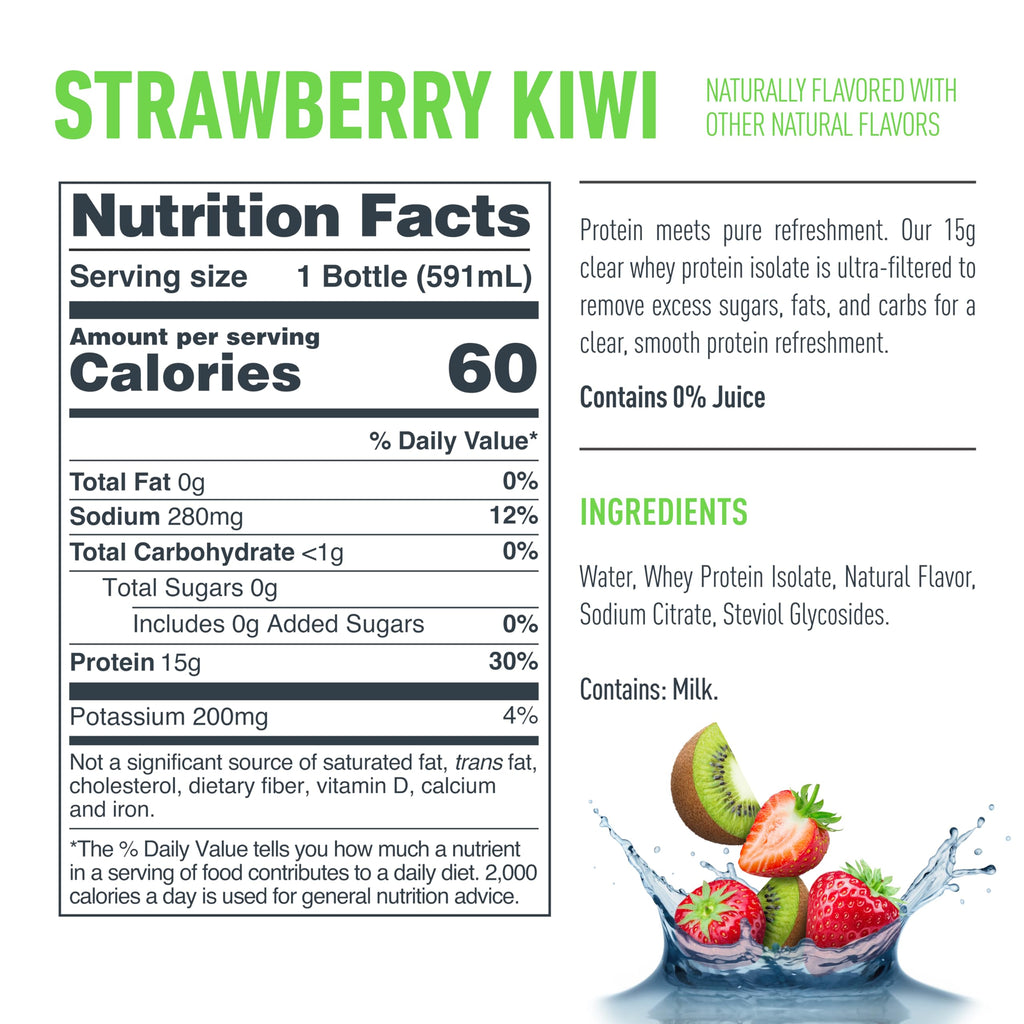 Isopure Clear Whey Isolate Protein Powder, Lactose Free, Gluten Free, Naturally Flavored, Watermelon Lime, 20g Protein Per Serving, 14.1 Oz, 16 Servings (Packaging May Vary)