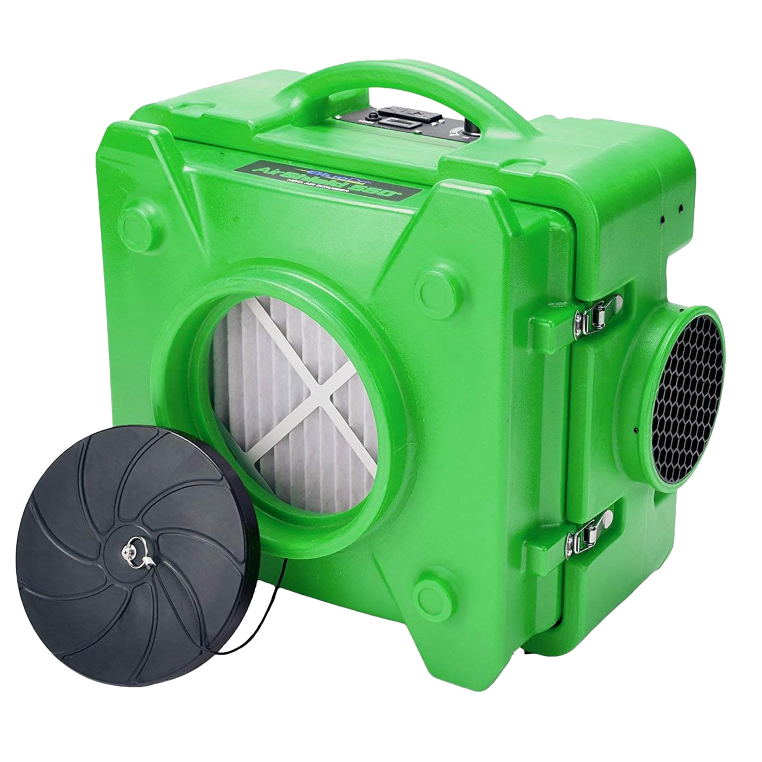 BlueDri Air Shield 550 HEPA Air Scrubber, Water Damage Restoration Equipment Air Purifier, Covers 1400 Sq. Ft, Daisy Chain Capable, For Commercial Use, Blue, BD-AS-550
