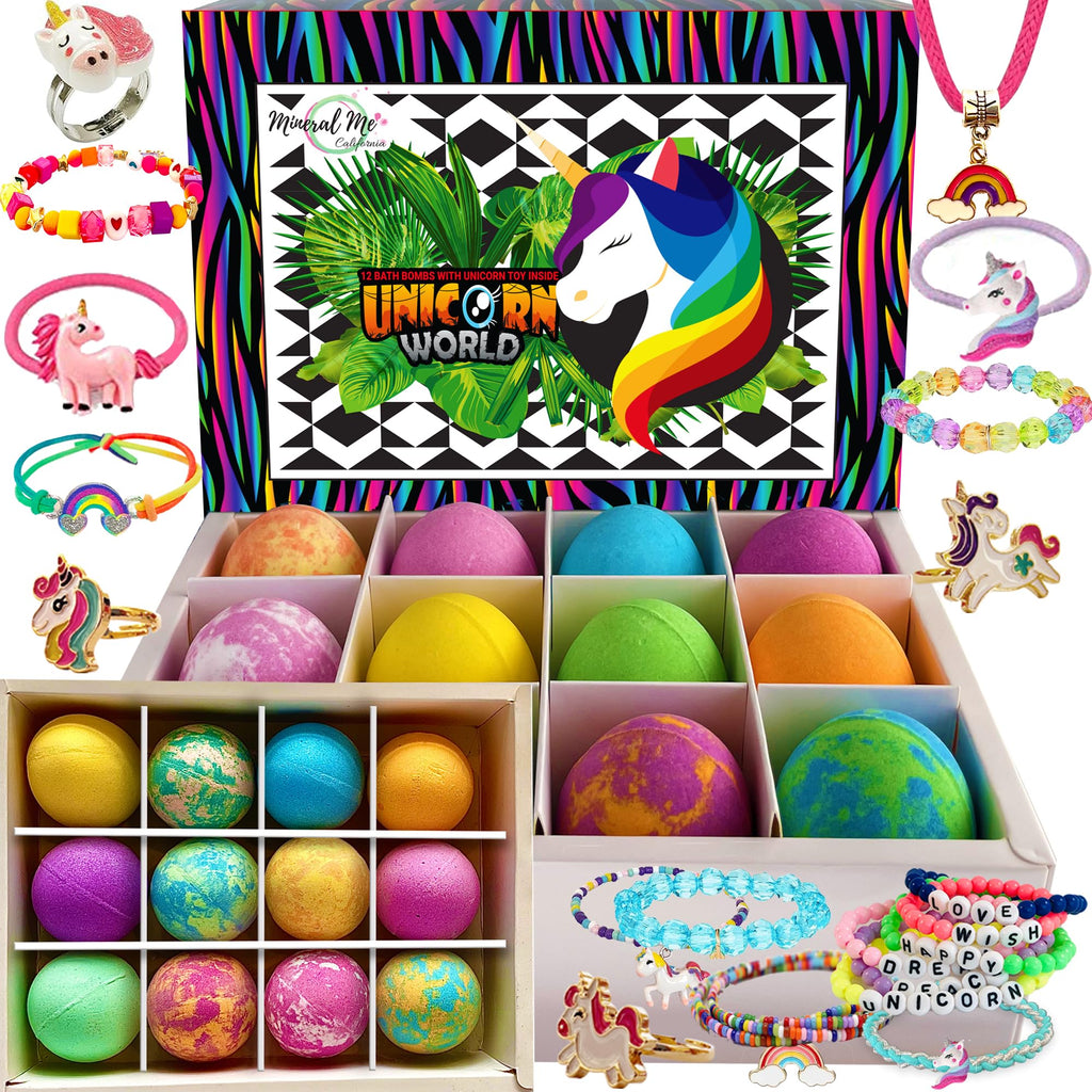 Bath Bombs for Kids with Toys Inside - Organic Bubble Bath Fizzies with Jungle Animal Toys. Gentle and Kids Friendly Spa Bath Balls, Bath Fizz Balls - Birthday Gifts for Toddlers, Boys, Girls
