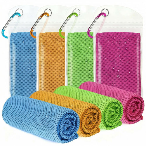 4 Packs Cooling Towels for Neck and Face(40"x 12"), Cool Sweat Towels for Hot Weather, Cooling Towels for Athletes, Lightweight Soft Breathable Towels for Yoga, Sport, Workout, Running, Gym, Camping