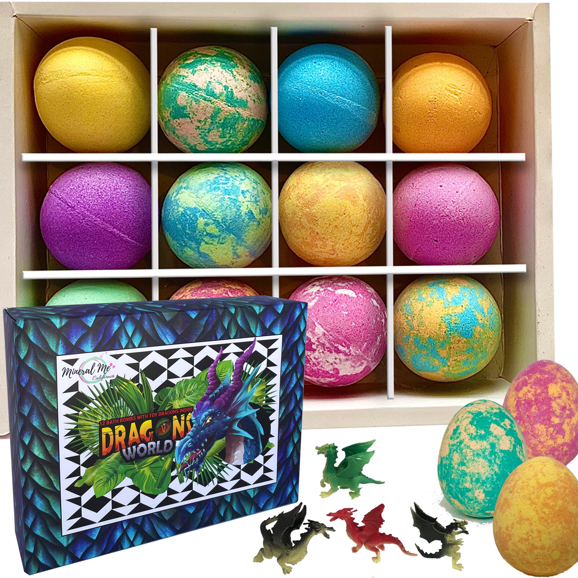 Bath Bombs for Kids with Toys Inside - Organic Bubble Bath Fizzies with Jungle Animal Toys. Gentle and Kids Friendly Spa Bath Balls, Bath Fizz Balls - Birthday Gifts for Toddlers, Boys, Girls