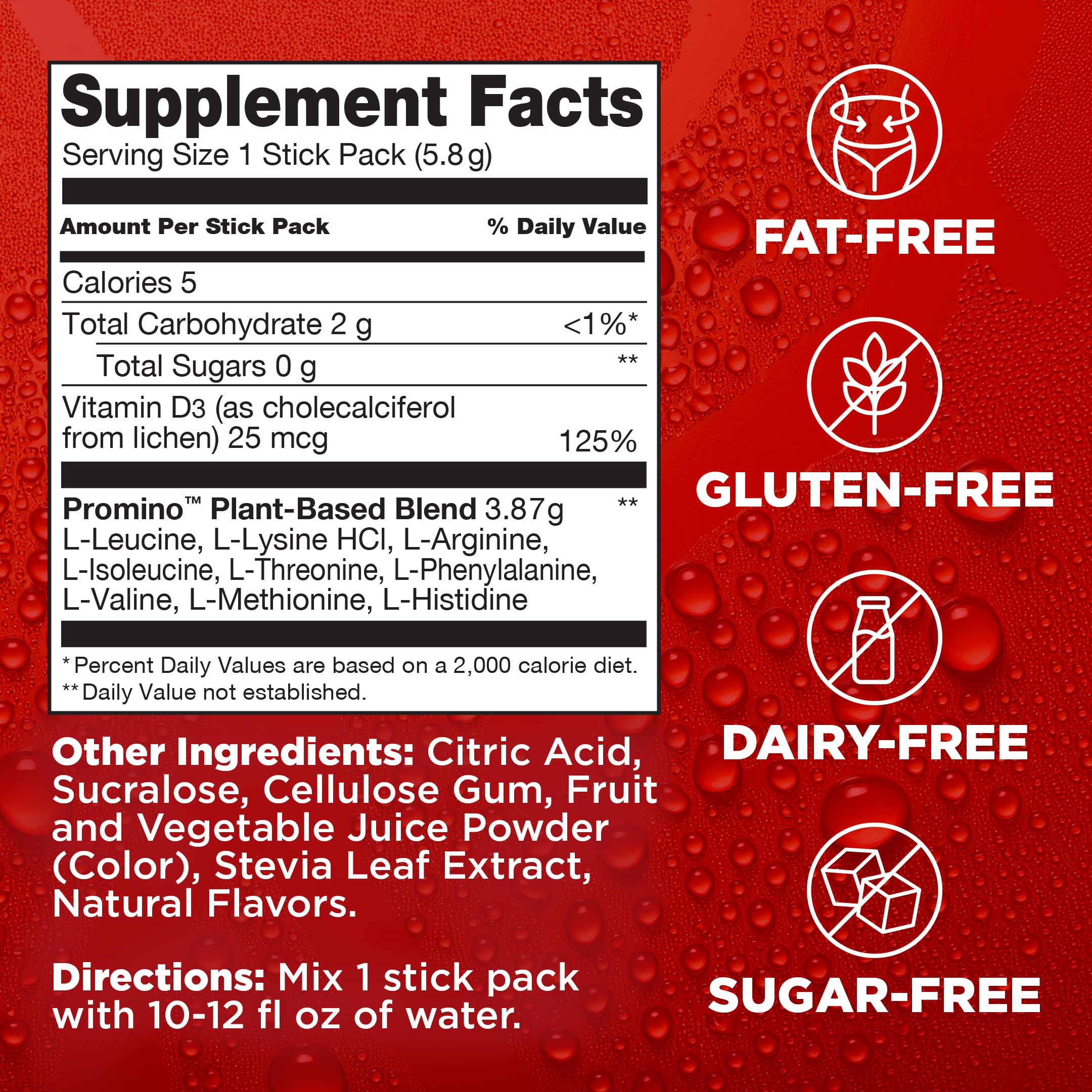 Rejuvenate Perfect Amino Acid Blend, 1 Stick = 20g Whey Protein, 5 Calories, Vegan Friendly EAA + BCAA for Muscle Growth, Strength & Energy, GLP-1 & Bariatric Support, No Bloat, No Sugar