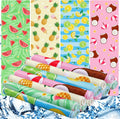12-Pack Beach Party Theme Cooling Towels - 40"x12" Quick-Dry Microfiber Ice Towels with Tropical Fruit Design Lemon Coconut Watermelon Pineapple Perfect for Pool Gym Sports Summer Events