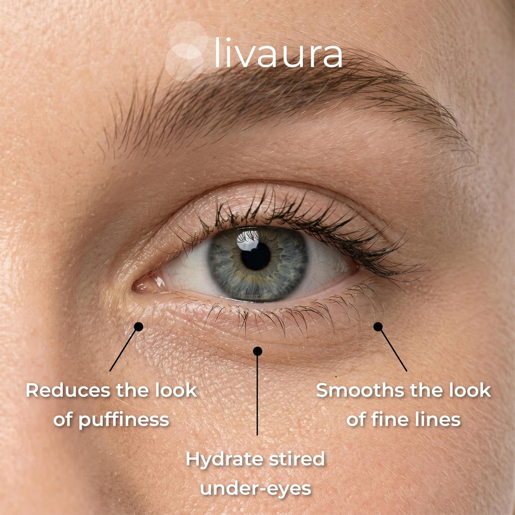 LIVAURA Retinol Under Eye Patches - Eye Masks for Dark Circles and Bags | Cooling collagen under-eye patches that de-puff, hydrate and smooth dark circles, bags and fine lines - anti-aging eye pads
