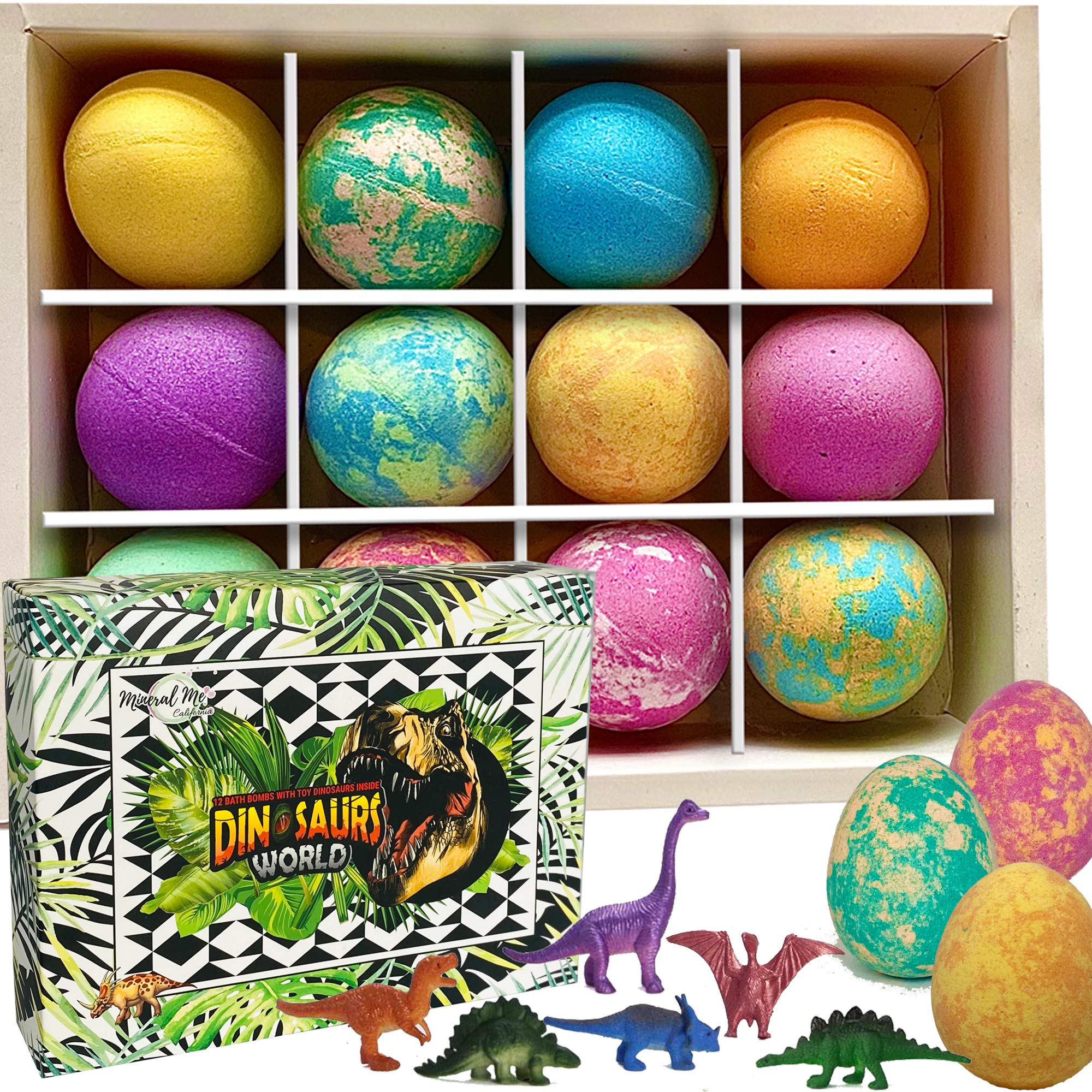Bath Bombs for Kids with Toys Inside - Organic Bubble Bath Fizzies with Jungle Animal Toys. Gentle and Kids Friendly Spa Bath Balls, Bath Fizz Balls - Birthday Gifts for Toddlers, Boys, Girls