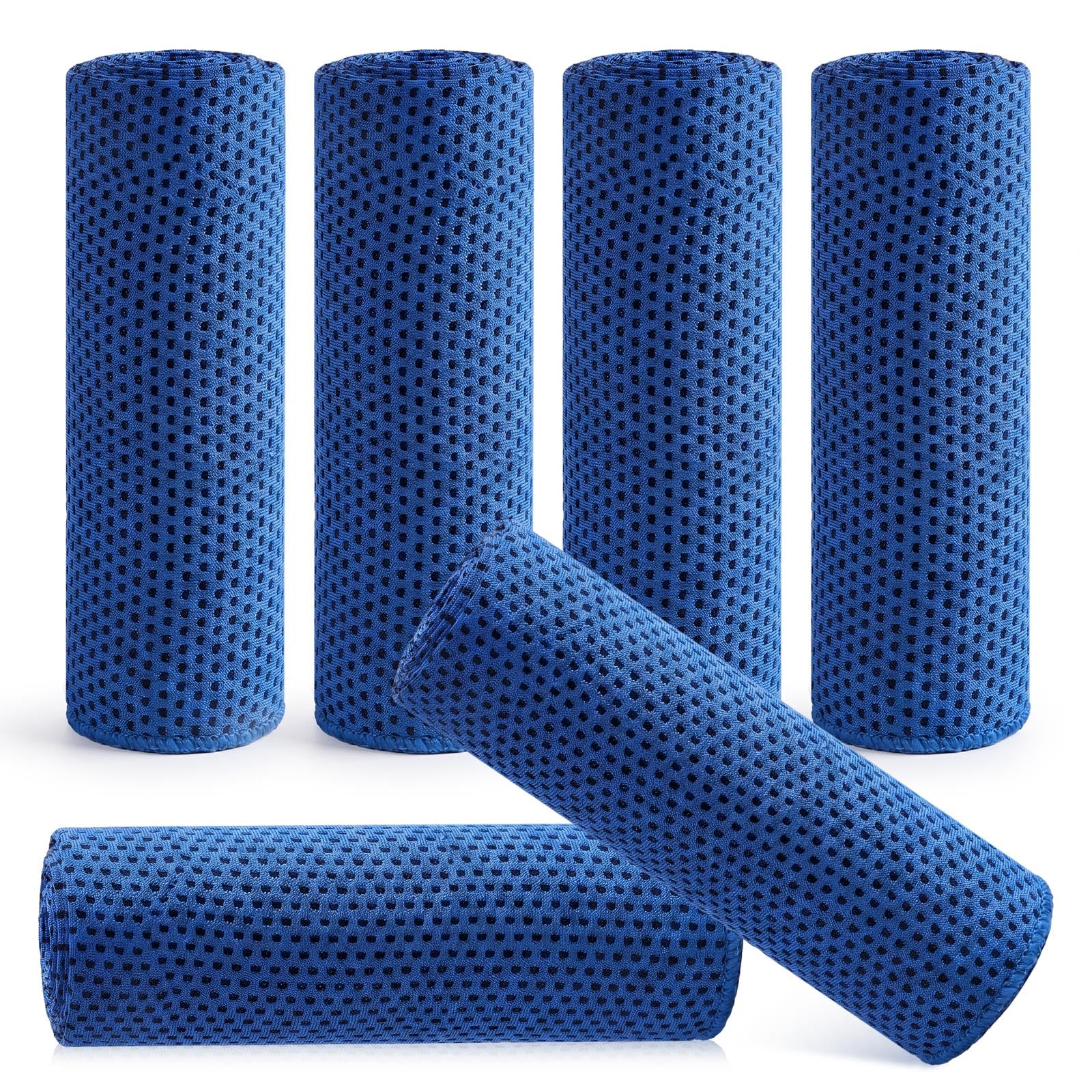 Hosuly 6 Pack Cooling Towels 40"x12" Ice Towel Cooling Neck Wraps Soft Breathable Chilly Stay Cool in Summer for Sports Yoga Golf Gym Activities(Black)