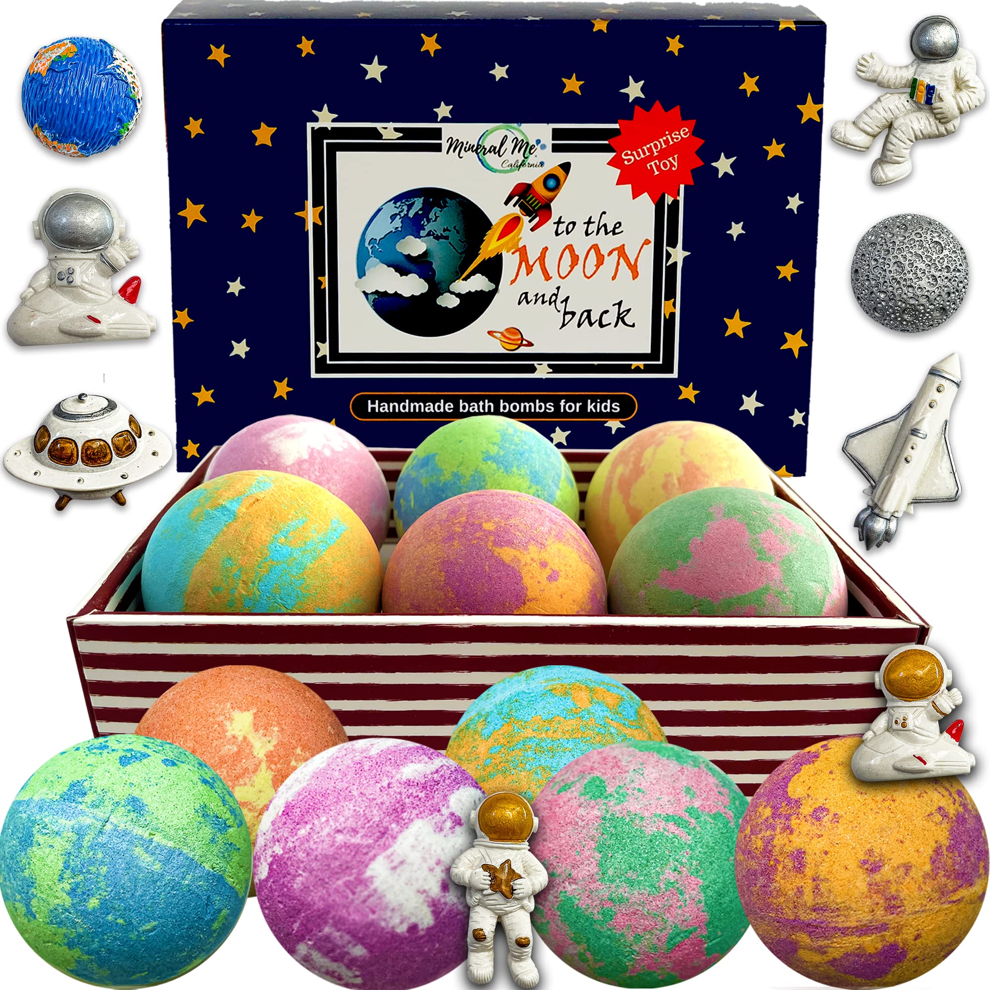 Bath Bombs for Kids with Toys Inside - Organic Bubble Bath Fizzies with Jungle Animal Toys. Gentle and Kids Friendly Spa Bath Balls, Bath Fizz Balls - Birthday Gifts for Toddlers, Boys, Girls
